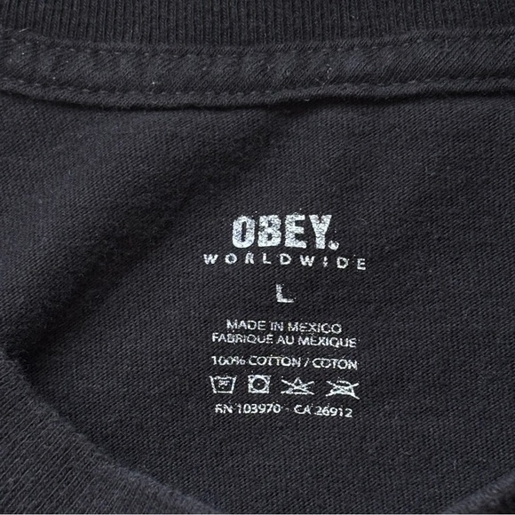 Obey Propaganda Men’s Short Sleeve T-shirt Black Large - Picture 6 of 7